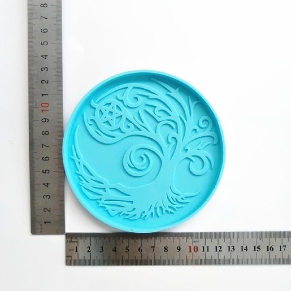 Crystal Agate Coaster Form Magic Tree Pattern Mug Pad Hartsgjutform Form Silikonepoxiform DIY MOLD mould