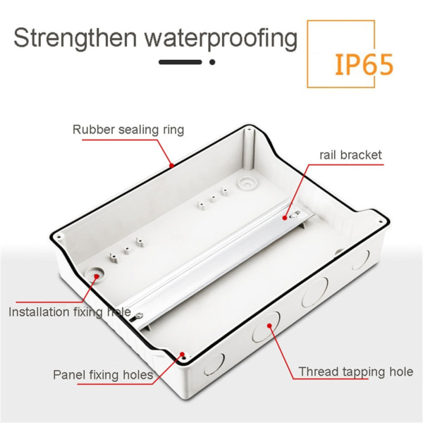 Strömbrytare Distributionsbox Utomhus elektrisk kopplingsbox 3/5/8/12/18Ways Power Distribution Protections Box 8 ways