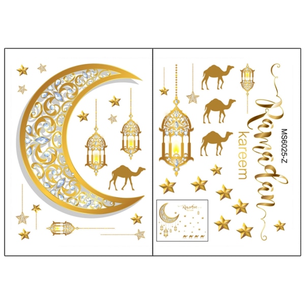 Eid Mubarak Väggdekor Dekorativ Dekal Party Dekoration Tillbehör för Festival Holiday nyår 2