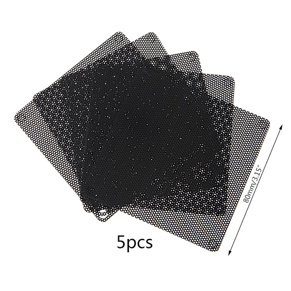 80 mm støvfilter til computerkølerblæser [5 pakker] PC-blæserramme støvnet
