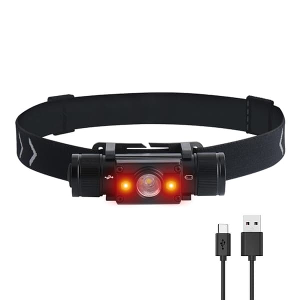 LED Pandelampe 7-Mode Forlygte Type-C USB Genopladelig Vandtæt til Hovedlygte