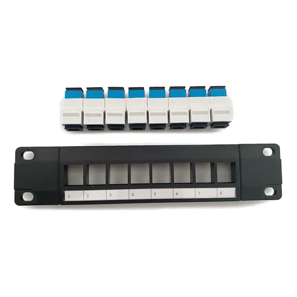 8 Port Straight-Through SC Optisk Fiber Patch Panel RJ45 Netværkskabel Adapter