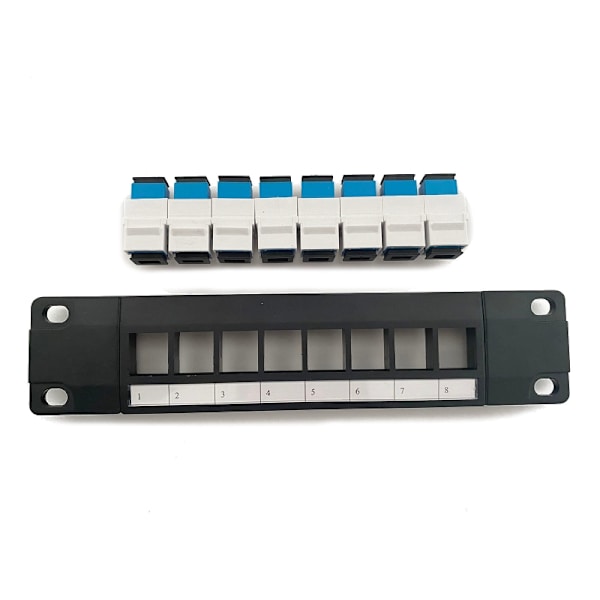 8-portars rak SC optisk fiber patchpanel RJ45 nätverkskabeladapter