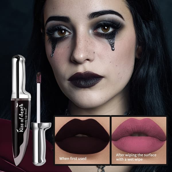 Halloween Mørk Blodig Læbestift SmudgeProof Mat Finish Til Fest Makeup 3