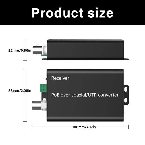 POE Koaksial Extender 500M Dataoverførsel Ethernet POE Konverter Adapter
