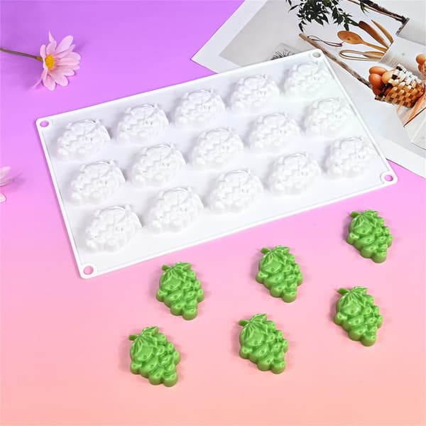 15 Stykker Drue Design Silikone Slikforme Perfekt Til Fester Og Gaver