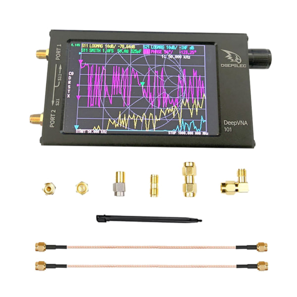 DeepVNA 101 4,3-tums skärm Handhållen Vector Network Analyzer HF/VHF/UHF Antenn Standing Wave Analyzer