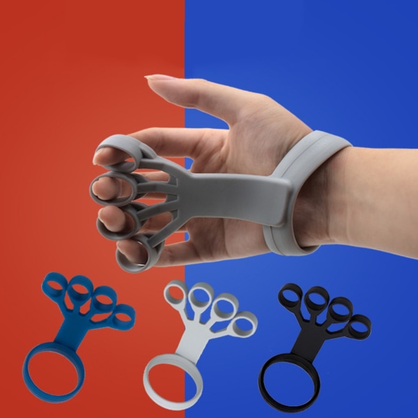 Silikon Finger Stretcher Expander Hand Grip Trainer Hand Exerciser Strengthener Rehabilitering Träning Hand Grippers Blue medium strength