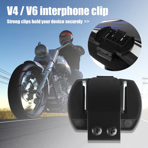 Motorcykel Bluetooth-kompatibel Hjälm Intercom Clip Monteringsfäste för V4 V6