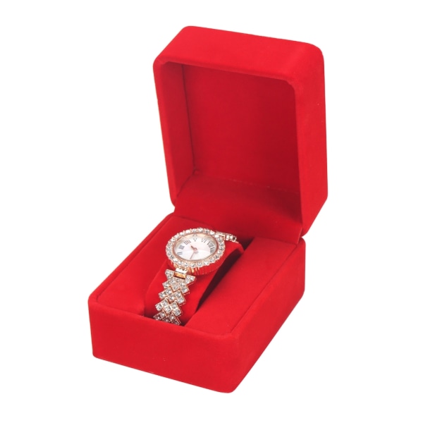 Klocklåda för watch Organizer Watch Väska Organizer Lätt att ta med sig Klocka Watch Smyckeskrin Sammet Red