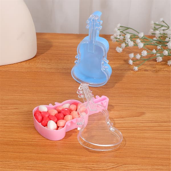 Violin Design Snack Box Multipurpose Kosmetik Rejsebeholder Til Fest Clear