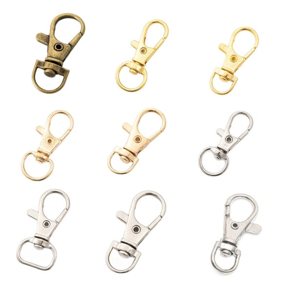 10 st 31mm/34mm/36mm/37mm Hummerklospänne Krokar Metallsvängbara spännen Snapkrok för nyckelring Smycken Craft Halsband DIY KC gold 31mm