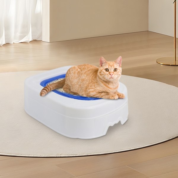 Cat Toilet Training System Träna din katt att använda toaletten utan ansträngning Säg adjö till kattlådor Återanvändbar bricka Pink