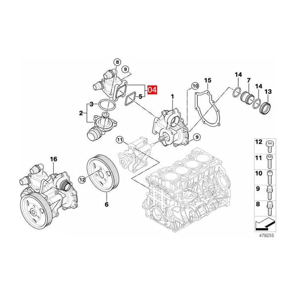 Høy Pålitelighet Motortermostat for E46 E60 E81 E82 E83 E84 E85 E86 E87 E88