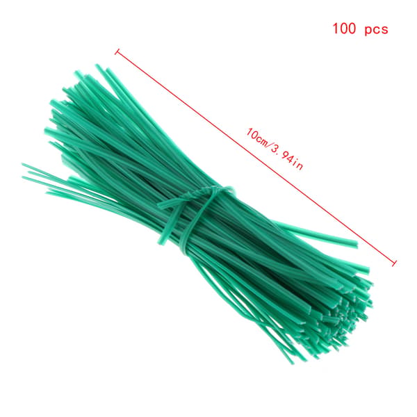 100 st Trädgårdsbelagda Twist Wire String Tie Växtstöd Plastband Kablar