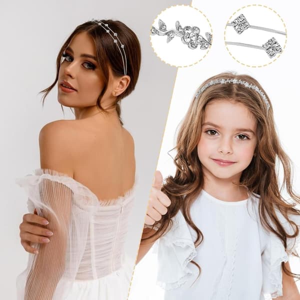 4 st gnistrande strass brudhårband silverglittrande håraccessoarer 4 piece set 2
