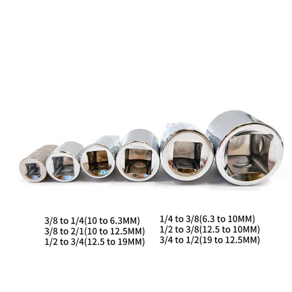 6 stk./sett 1/4 3/8 1/2 3/4 tomme Socket Adapter Skralle Skiftenøkkel Socket Hode