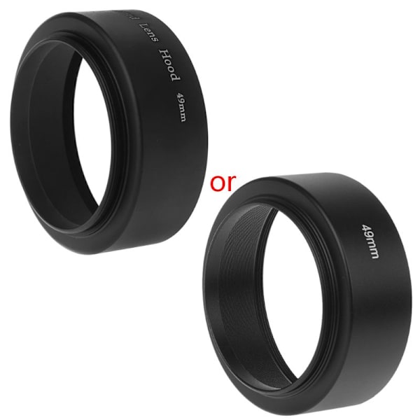 Universal 49 mm lång för Focus Inskruvningsfäste för motljusskydd för DSLR SLR-kamera
