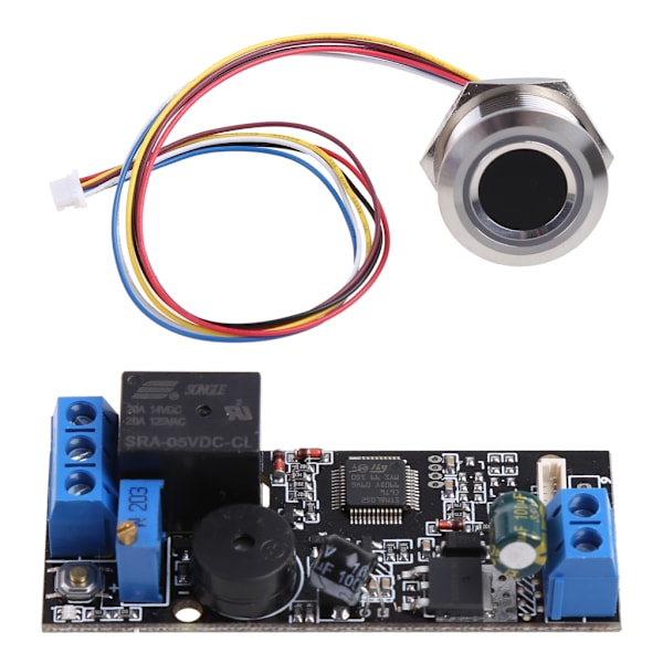 NY-K202 DC12V Låg Strömförbrukning Fingeravtryckskontrollkort + R503 Fingeravtrycksmodul Rund Fingeravtrycksigenkänningsmodul