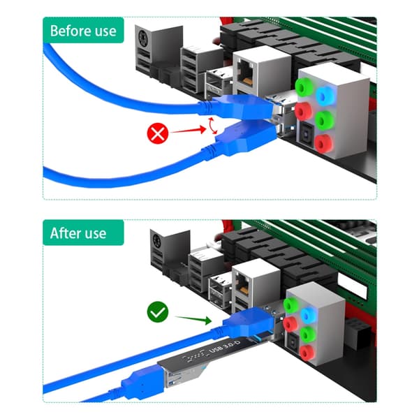 USB3.0 D Skjøtebrett Hann til Hunn Adapter For Effektiv PC-Tilkobling