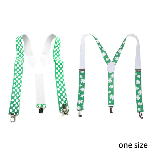 Irish Saint Patricks Day Y Rygghängslen med clips Shamrock Print Strap Bälte null - Small strap
