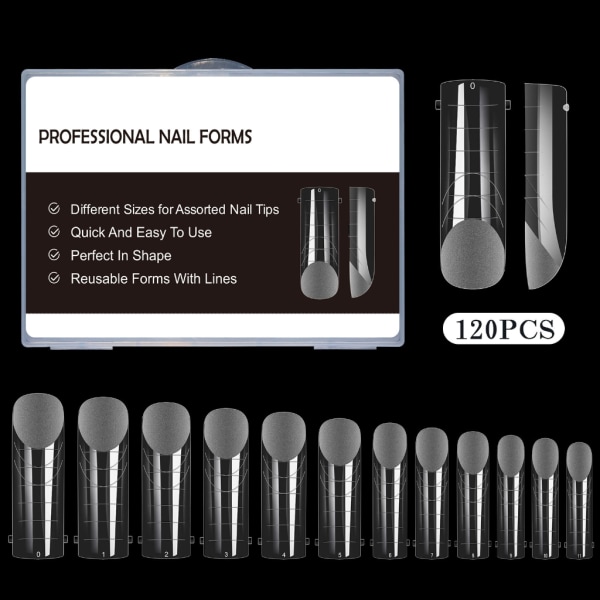 Poly-Extension Gel Dual Nail Forms-Poly-Nail Gel Forms 120st Nagelförlängningstips Set Akryl False Nails Manicure Tool