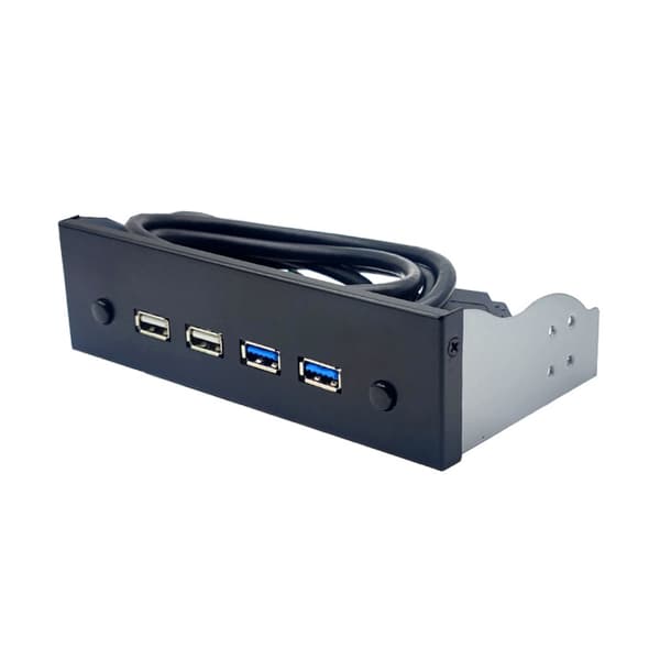 Bærbar 19 Pin / 9 Pin til USB 3.0 USB 2.0 Hub Frontplade 4 Port CD-ROM Rack