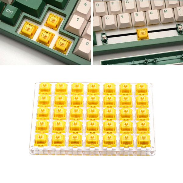 35st Gateron CAP Switch Milky Gold Switch för mekaniskt tangentbord 50m Guld Gul med akrylbas för case