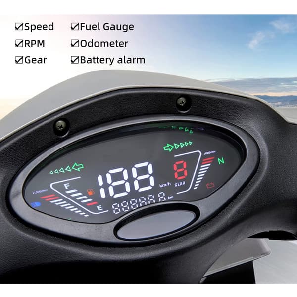 Precisions Motorcykel LCD Digital Instrument med Nattbelysning För Wave125S