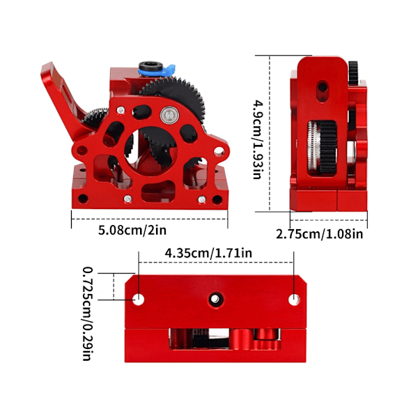 HGX-LITE-Extruder Reduktionsväxel Höghastighetsmotor Hård Stål Extruder Kit Silver