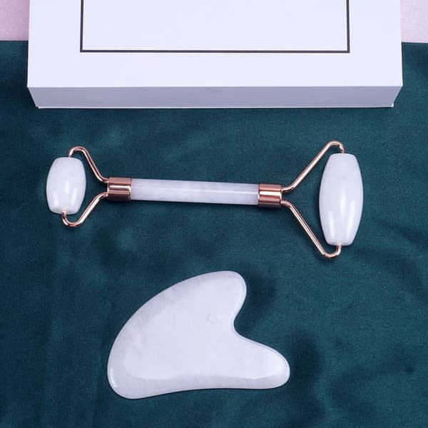 Jaderulle for ansikt og Gua Sha-sett - Skjønnhetskosmetikk for ansiktshud