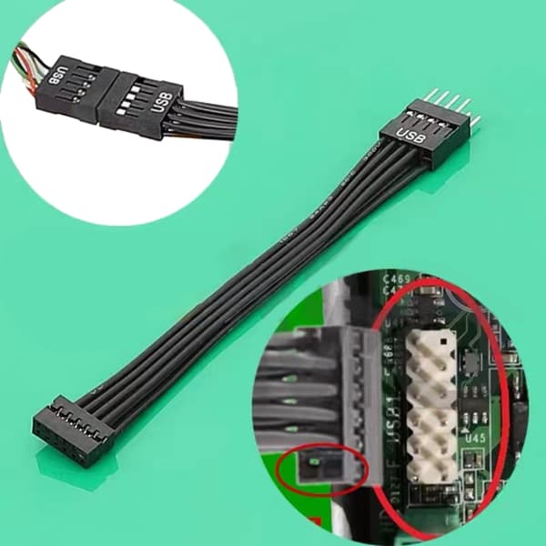 Mini USB-omskifterkabel USB 9-benet til 11-benet hun-hovedkort til kabinetlinje