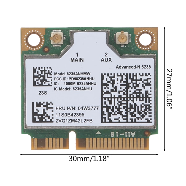 6235ANHMW Dual Band 2.4G/5G 300M 802.11a/b/g/n WiFi Bluetooth-kompatibel 4.0 Wireless Half Mini PCI-E-kort för M73Z M92