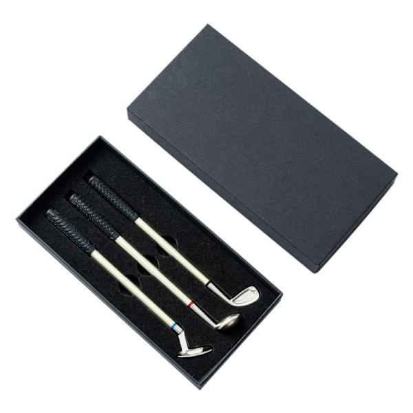 Golf Kulepennsett Mini Golfkøller Penner 0.7mm Refill Metall Kulepenn Perfekt Gave til Golfentusiaster og Kontorbruk