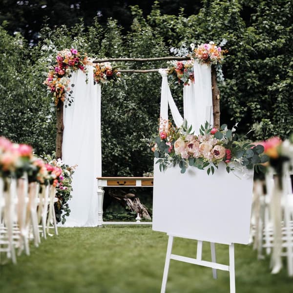 Kunstig blomsterguirlande til bryllupsbue, receptionsbaggrunde, borddekoration Red