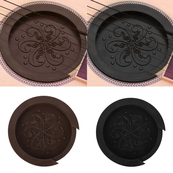 Silikon akustisk gitarr cover Svag ljudbuffertplugg Gitarrtillbehör Black