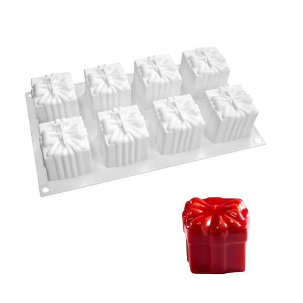 8-hulroms gaveeskeform Mousse kakeform DIY kakedekorasjonsform Nonstick