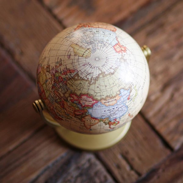 Vintage English Edition Globe World Map Dekoration Earth Globes med Base Geogra