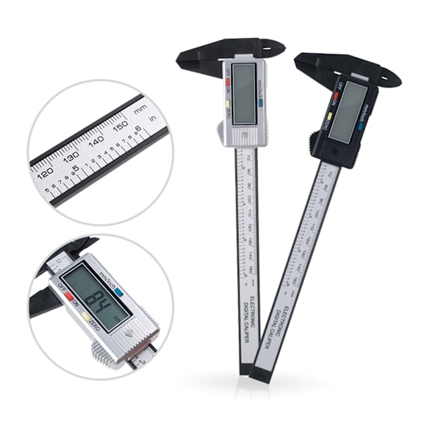 Digital Elektronisk Vernier Bromsok 150 mm Tatuering Ögonbrynslinjal mätverktyg