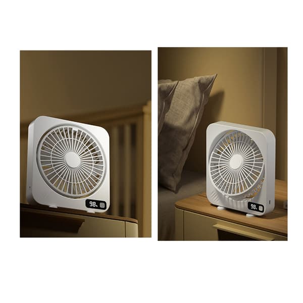 Bærbar ventilator med støjsvag drift, USB-genopladelig skrivebordskøleventilator til kontoret