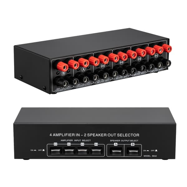 Passiv power Högtalaromkopplare 4 Amp In 2 Speaker Out