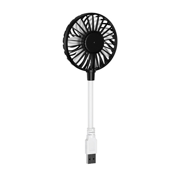 Liten USB -fläkt USB In-line Tyst kontorsbord Kylfläktar USB fläkt Justerbar skrivbordsfläkt Sommar Bärbar fläkt 5V 5W Black L