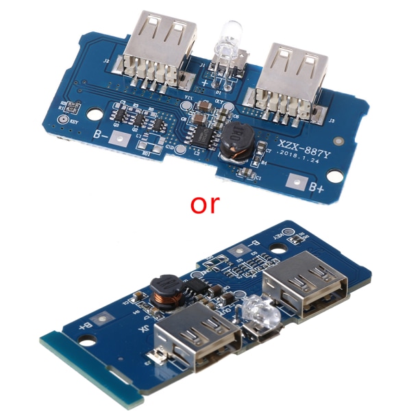 5V 2A Dobbel USB 18650 Litium Powerbank Ladekrets Step Up Modul