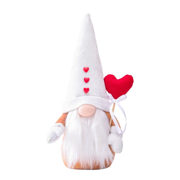 Glad Alla hjärtans dag Röd Kärlekshjärta Gnome Handgjorda svenska Tomte Plyschdockor Jul Alla hjärtans dag Juldekor null - A