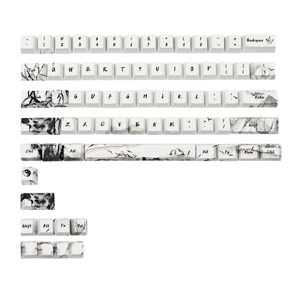 68 / 71 / 110 Taster Tilpasset Kungfu Panda for Tast PBT Dye Sub Sublimert Tastatur OEM Profil for Tast Deksel for Mekanisk Ke
