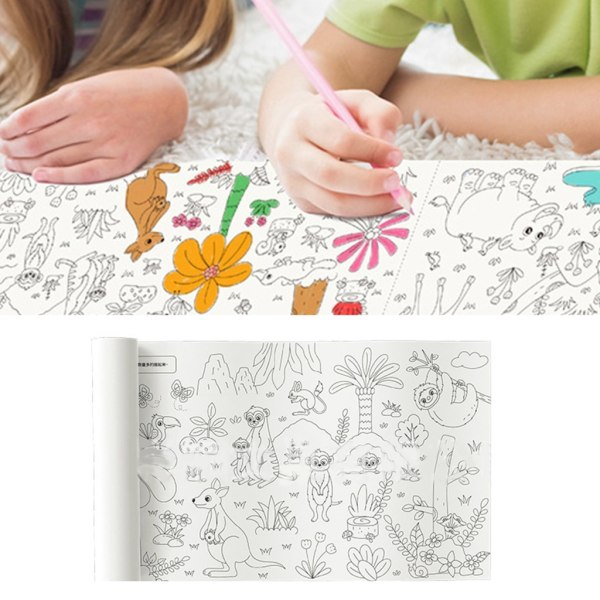 Superstor färgpappersrulle Graffiti Scroll Färg Fyllningspapper Gör-det-själv målning Ritleksak för barn Pedagogisk