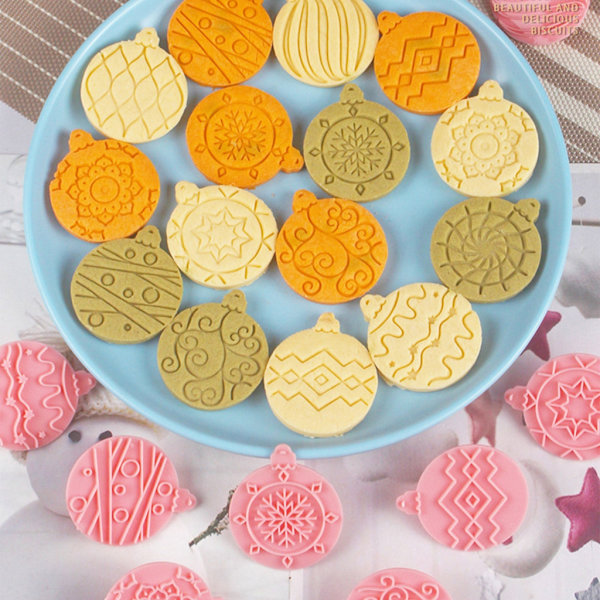10st Julkulor Kex Utskärare Kakstämplar Fondant Mould Plast Kakformar Köksbakningsmaterial