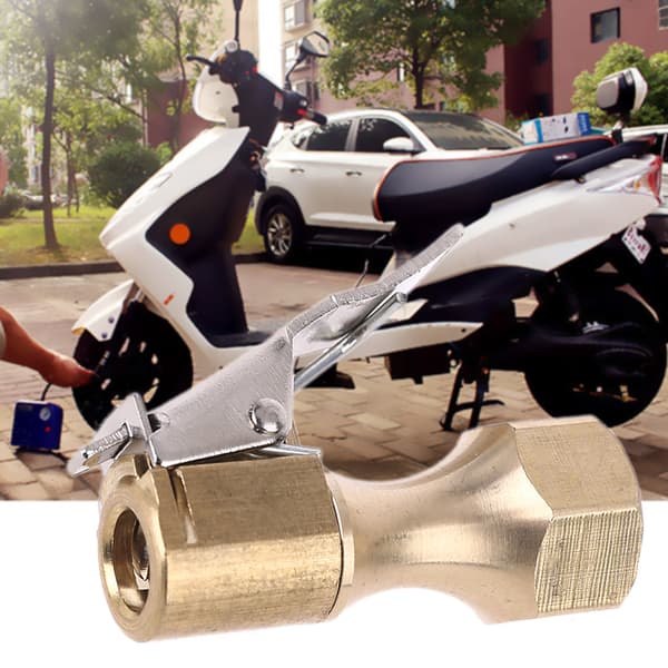 1/4\" Låsbar Helmetall Luftchuck Mini Luftkompressor Dekkpumpedyse Endekobling