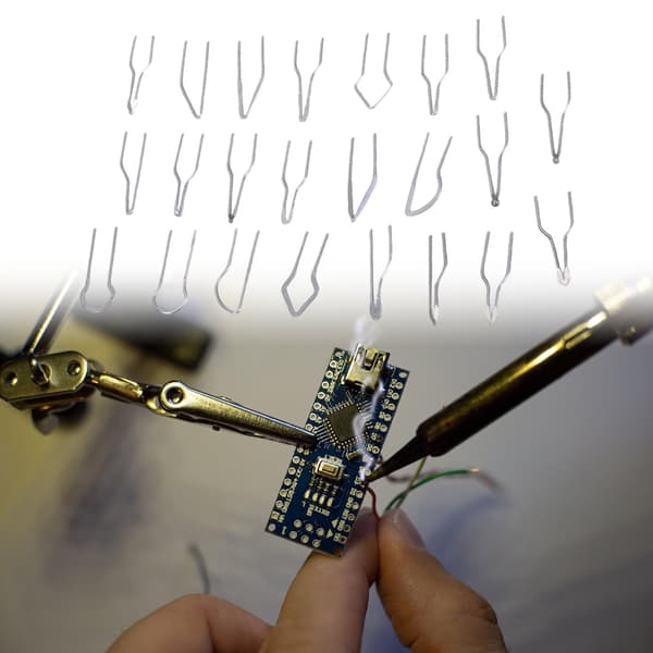 23 stk. solide elektriske loddebolt-pyrografispisser for presist trearbeid