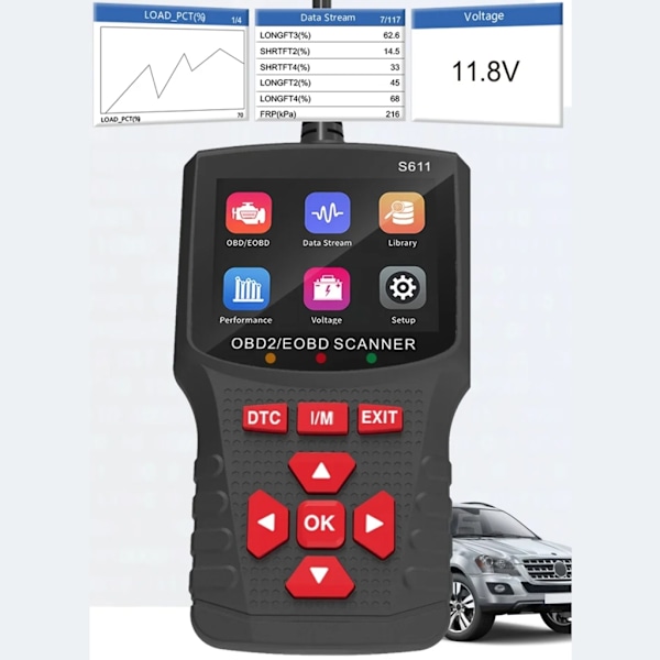 Tehokas auton moottorivikojen tunnistustyökalu Auton diagnostiikkalaite Autoskanneri